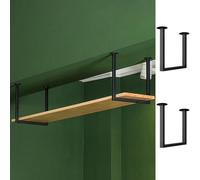 Heavy Duty Black Ceiling Mount Shelf Bracket 30cm x 30cm Floating Shelf Support 2 Pack Metal Hanging Brackets with Screws for Easy Installation