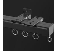Heavy Duty Black Ceiling Track Rail260cm Adjustable Mount Rod 2.6mm Thick Sturdy for Home/Office Easy Install Customizable Length & Reliable Design
