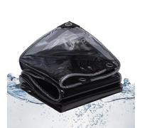 Heavy Duty Black Clear Tarp, 2x3m 4x5m 6x7m 8x9m Waterproof Tarpaulin with Eyelets, Durable Translucent PVC Tarp Cover for Patio Garden Furniture Greenhouse Camping(2 x 10m)