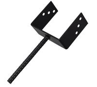 Heavy Duty Black Concrete In U Shape Pergola Post Support - Pergola Post Ground Anchor - 150mm - 6X6"