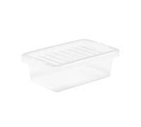 [Pack of 5] 4L Plastic Crystal Clear Storage Boxes with Lids Stackable Container