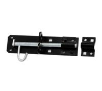 Heavy Duty Black Door Bolt Latch with Secure Catch - 150mm Sliding Barrel Lock, Durable Metal Door Fastener for Home, Garden, Shed, Garage, Gate and Cabinet Security