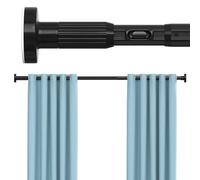 Heavy Duty Black Extendable Shower Curtain Pole 104-322cm No Drill Anti-Slip Tension Rod Extra Long Adjustable Shower Curtain Rail for Bathroom Windows Wardrobe Tension Rods for Curtains