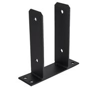 Heavy Duty Black Galvanised Bolt Down Pergola Post Support | Post Anchor Bracket | Fence Post Support Base (100mm)