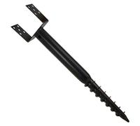 Heavy Duty Black Galvanised Ground Screw Post Anchor Ground Post Spike For Timber Posts & Foundations - 100mm - 4X4"