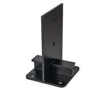 Heavy Duty Black Galvanised Internal Bolt Down Pergola Post Support - Internal Post Anchor - Internal Post Bracket Base (100mm - 4x4)