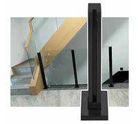 Heavy Duty Black Glass Balustrade Post Kit - 29.5 Inch Square Glass Railing System for Indoor Hallway & Balcony Fence with Panel Clamps & Pillar Supports