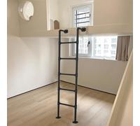 Heavy Duty Black Iron Wall Mounted Bunk Bed Step Ladder for Attic Loft Basement Window Well 4ft 5ft 6ft 7ft 8ft Easy Entrance and Egress 150cm/59in