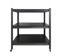 Heavy-Duty Black Metal Storage Rack with Adjustable Height, Rolling Wheels, Ideal for Tires, Garage, Warehouse & Kitchen Organization (Size: 80x40x80cm)