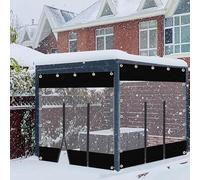 Heavy-Duty Black Outdoor Tarp 0.5mm PVC Waterproof Side Panels with Weather-Resistant Partitions for Terraces, Gazebos, and Canopies - 1.9x2m (6.2x6.6ft)