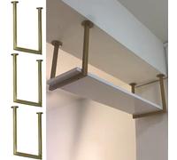 Heavy Duty Black Pipe Shelf Bracket 30cm x 30cm - Industrial Metal Ceiling Mount for Kitchen & Living Room 3 Pack Stylish Gold Finish& Versatile Storage Solution