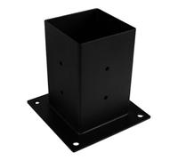 Heavy Duty Black Powder-Coated Bolt-Down Pergola Post Support - Post Base - Post Shoe - Fence Post Holder - 91mm