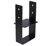 Heavy-Duty Black Powder Coated Pergola Concrete-in Post Support - Fence Post Concrete-In Ground Anchor - Wooden Post Concrete-in Foot Base (150mm - 6")