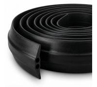 Heavy Duty Black Rubber Cable Protector "T" Twin Hole 11mm Each - Protect Wires And Cable Across The Floor - Overall Size 85mm x 15mm (9M)