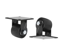 Heavy-Duty Black Rubber Workbench Casters with Non-Slip Plate, 50mm Swivel Wheels for Industrial Carts and Equipment Racks (Set of 2)