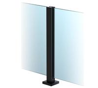 Heavy-Duty Black Stainless Steel Glass Railing Post 85-105cm No-Punch Spigot with Slots Ideal for Deck Balusters Balcony Patio and Stairs Durable Clamp Bracket