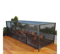 Heavy-Duty Black Steel Chicken Coop with Lockable Doors & Ventilation, Anti-Rust Outdoor Hen House for Backyard Poultry Farming - 51x22x24in, Durable & Secure