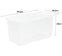 Wham Clip Lid Box 110L Clear