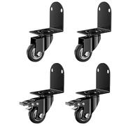 Heavy-Duty Black Swivel Casters - 150kg Load Capacity, Rubber Wheels for Furniture & DIY Cabinets, Wear-Resistant, Easy-Move Rotatable Castors