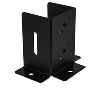 Heavy-Duty Black Powder-Coated Three-Way Bolt-Down Pergola Post Support - Premium Pergola Connector - 100mm - 4"