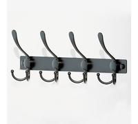 Heavy Duty Black Wall Mount Coat Rack Stainless Steel Towel Hooks Tri-Hook Design for Hats Purses Mudroom nization (35cm/13.7in)