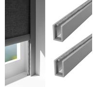 Heavy Duty Blackout Light Blockers Side Tracks Aluminium, 220 180 160 140 120 100 CM U Shape Roller Blind Light Blocking Strips, Window Shade Gap Blockers Channel(Gray 2pcs,56in/142.2cm)