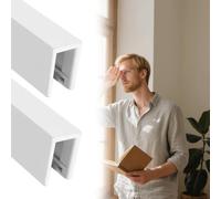Heavy Duty Blackout Light Blockers Side Tracks Aluminium, 220 180 160 140 120 100 CM U Shape Roller Blind Light Blocking Strips, Window Shade Gap Blockers Channel(White 2pcs,56in/142.2cm)