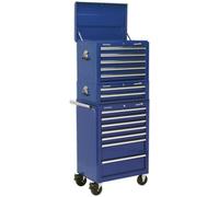 Heavy Duty Blue 14 Drawer Stacking Tool Chest And Rollcab Bundle