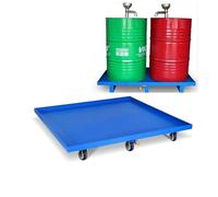 Heavy Duty Blue Floor Pallet with Drain Grids 500kg Load Capacity Storage Rack with Wheels Ideal for Warehouse and Home Use (65x65x15cm)