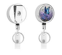 Heavy Duty Blue Morpho Myosotis Badge Reel with 360° Swivel Alligator Clip & 24" Retractable Nylon Cord Lightweight Name Badge Holder for Nurse Teacher Office Worker Id Card Decor