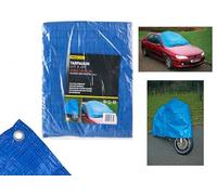 Heavy-Duty Blue Tarpaulin With 6 Eyelets - 1.8 x 1.2m (1 Pc.) - Multi-Purpose Design - Perfect for Outdoor Use