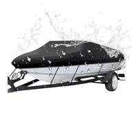 Heavy Duty Boat Cover for Tracker Bass Tracker Classic CC 2023 2024 2025 2026, Waterproof Windproof Tear-Resistant Oxford Fabric, Full Protection Speedboat Shelter,Black
