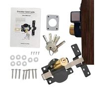 Heavy Duty Bolt Lock - Garden Gate Spring Lock | Double Side Latch | Sliding Door Latch with 5 Keys for Indoor Backyard Interior Closet Cabinet