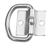 Heavy Duty Bolt on Forged D Ring Trailer Tie down Anchor | Galvanized Iron, Floor Mounted Design, for Straps and Cargo Nets, Silver Finish, Truck Hauling