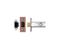 Heavy Duty Bolt-Through Tubular Latch 64mm with 44mm Backset Reliable Mortice Door Latch for Internal Wooden Doors Fittings Included (Matt Bronze)