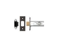 Heavy Duty Bolt-Through Tubular Latch 64mm with 44mm Backset Reliable Mortice Door Latch for Internal Wooden Doors Fittings Included (Black)