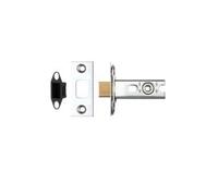 Heavy Duty Bolt-Through Tubular Latch 64mm with 44mm Backset Reliable Mortice Door Latch for Internal Wooden Doors Fittings Included (Polished Stainless Steel)