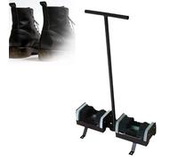 Heavy Duty Boot Scraper, 4-Sided Shoe Mud Remover with Double-Sided Brush Head, Fixed Base for Garden, Farm, Construction Kick Scraper