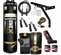 Heavy Duty Boxing Punch Bag Set - Filled Punching Bag with Wall Bracket & Boxing Gloves, Kickboxing Muay Thai MMA Karate BJJ Training, Adult Home Gym Fitness Equipment 5ft