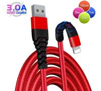 Heavy Duty Braided Long USB Fast Charger Cable For iPhone 14 Pro Max 13 12 11 XS