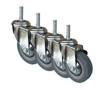 Heavy Duty Braked Swivel Castor Wheels Caster 4 Inch With Brake Wheels M10/M12 Swivel Heavy Duty Industrial Roller Wheel Grey Pack Of 4(4 x Without Brakes3inch M12)