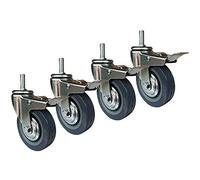 Heavy Duty Braked Swivel Castor Wheels Caster 4 Inch With Brake Wheels M10/M12 Swivel Heavy Duty Industrial Roller Wheel Grey Pack Of 4(4 x With Brakes3inch M10)