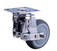 Heavy Duty Braked Swivel Castor Wheels Heavy Duty Furniture Castors Spring Loaded 75/100/125mm Swivel Maximum Load 500kg 4(Fixed3inch(75mm))