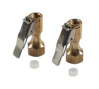 Heavy-Duty Brass Air Nozzle with Quick Connector Open Flows Tire Chucks Locks On Tire Inflator Chucks with Clip Air Chuck Quick Connect