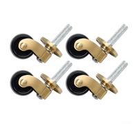 Heavy Duty Brass Casters 4 Pack, 60mm x 25mm 360 Degree Swivel Wheels with Top Plate, Silent Rolling Furniture Castors for Sofa Tables Shelves Office Home, Gold Black