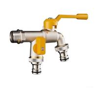 Heavy Duty Brass Garden Tap Featuring Two Separate Spigots For Simultaneous Water For Access Plus High Flow Rate Ball Valve Core Designed To Withstand Freezing Temperatures Easily(Outdoor use only)