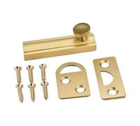 Heavy Duty Brass Gate Bolt 3in Lockable Security Door Latch(2-inch，4 piece) | High-density solid brass, anti-fingerprint gold coating, for smooth for glide, 2-inch size, DIY install