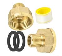 Heavy Duty Brass Hose Adapter 1 Inch to 1/2 Inch - Leak for Proof Reducing Nipple for Water Taps and Plumbing Fittings