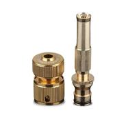Heavy Duty Brass Hose Nozzle - Adjustable Twist Spray Nozzle for Garden & Yard Watering