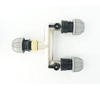 Heavy Duty Brass MDPE Pipe Joining Manifold with valves (20 mm MDPE. 2 Outlets)